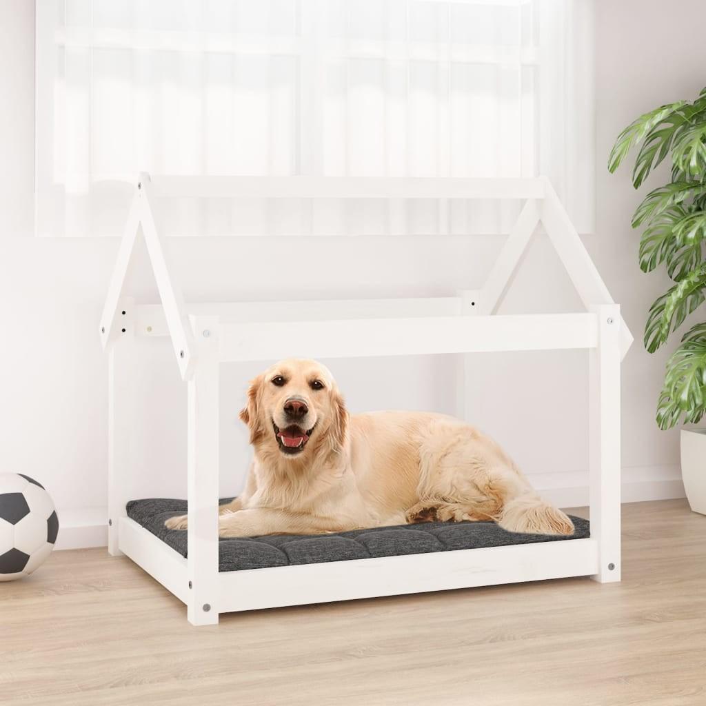 Hundeseng 81x60x70 Massivt Fyrretræ Hvid 8720287207054
