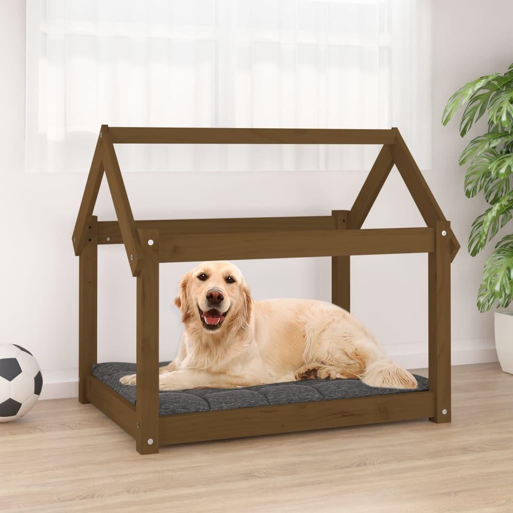 Hundeseng 81x60x70 Massivt Fyrretræ Gyldenbrun 8720287207078