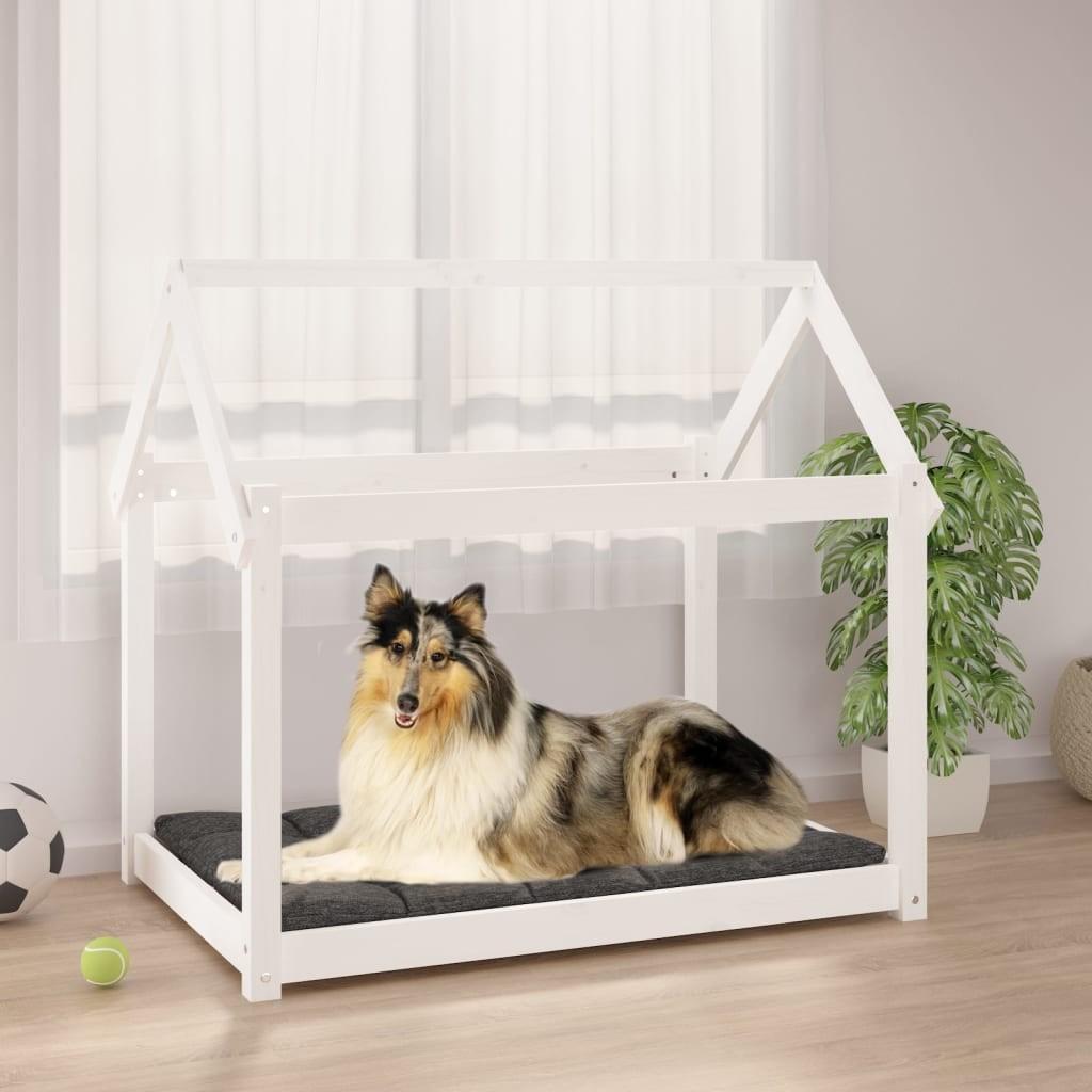 Hundeseng 101x70x90 Massivt Fyrretræ Hvid 8720287207108