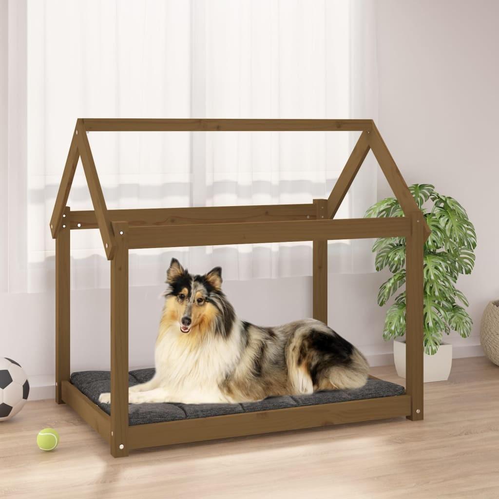 Hundeseng 101x70x90 Massivt Fyrretræ Gyldenbrun 8720287207122