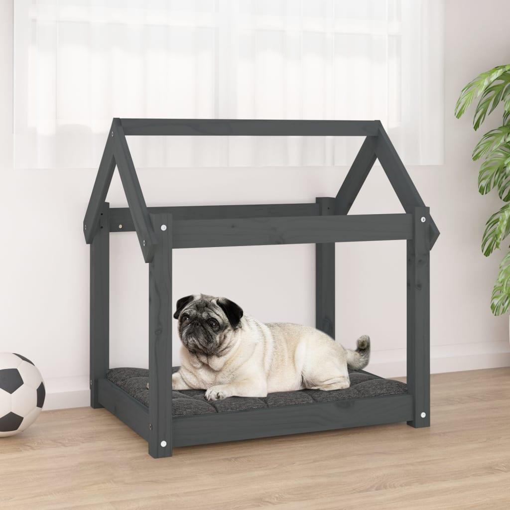 Hundeseng 71x55x70 Massivt Fyrretræ Grå 8720287207016