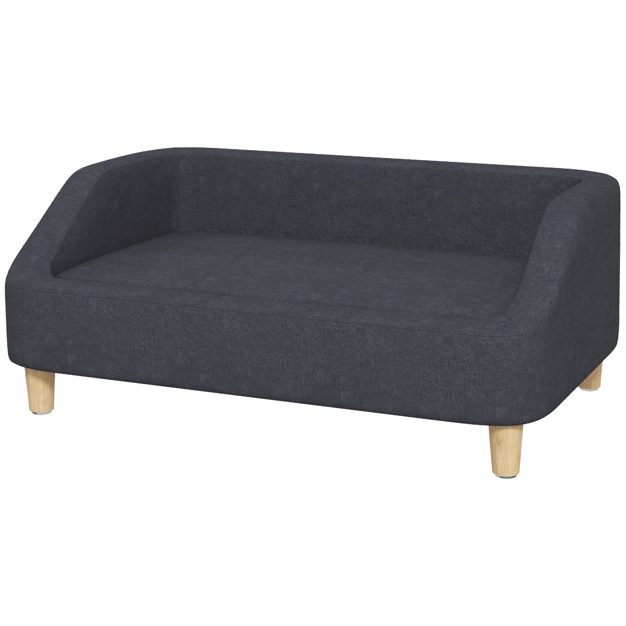 Hundesofa Kæledyrssofa Kattesofa Hundeseng Til Mellemstore Store Hunde Hundesofa Med Forhøjet Design Hundestol Med Træben Mørkegrå 4255633513861