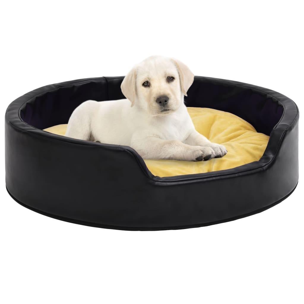 Hundekurv   Plys Kunstlæder Sort Gul 8720286431108