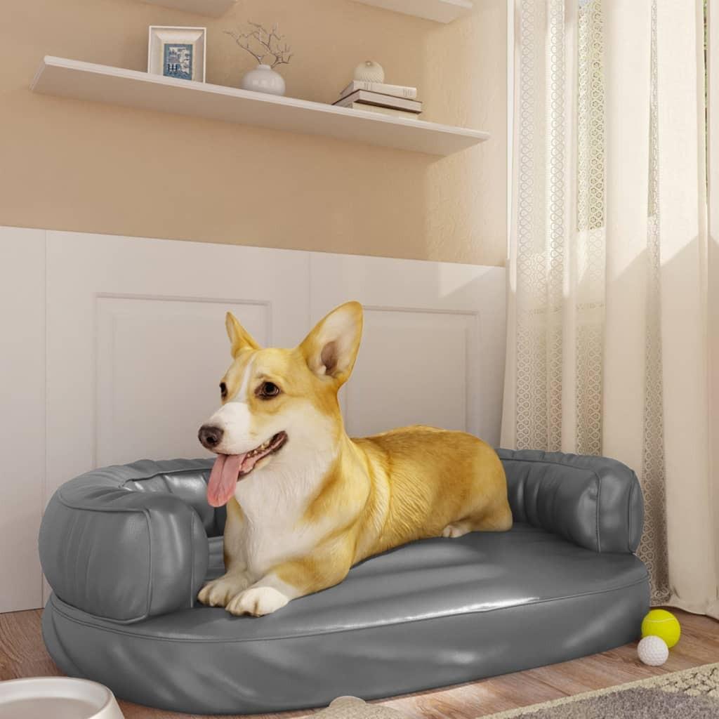 Ergonomisk Hundeseng Kunstlæder  Grå 8720286431399