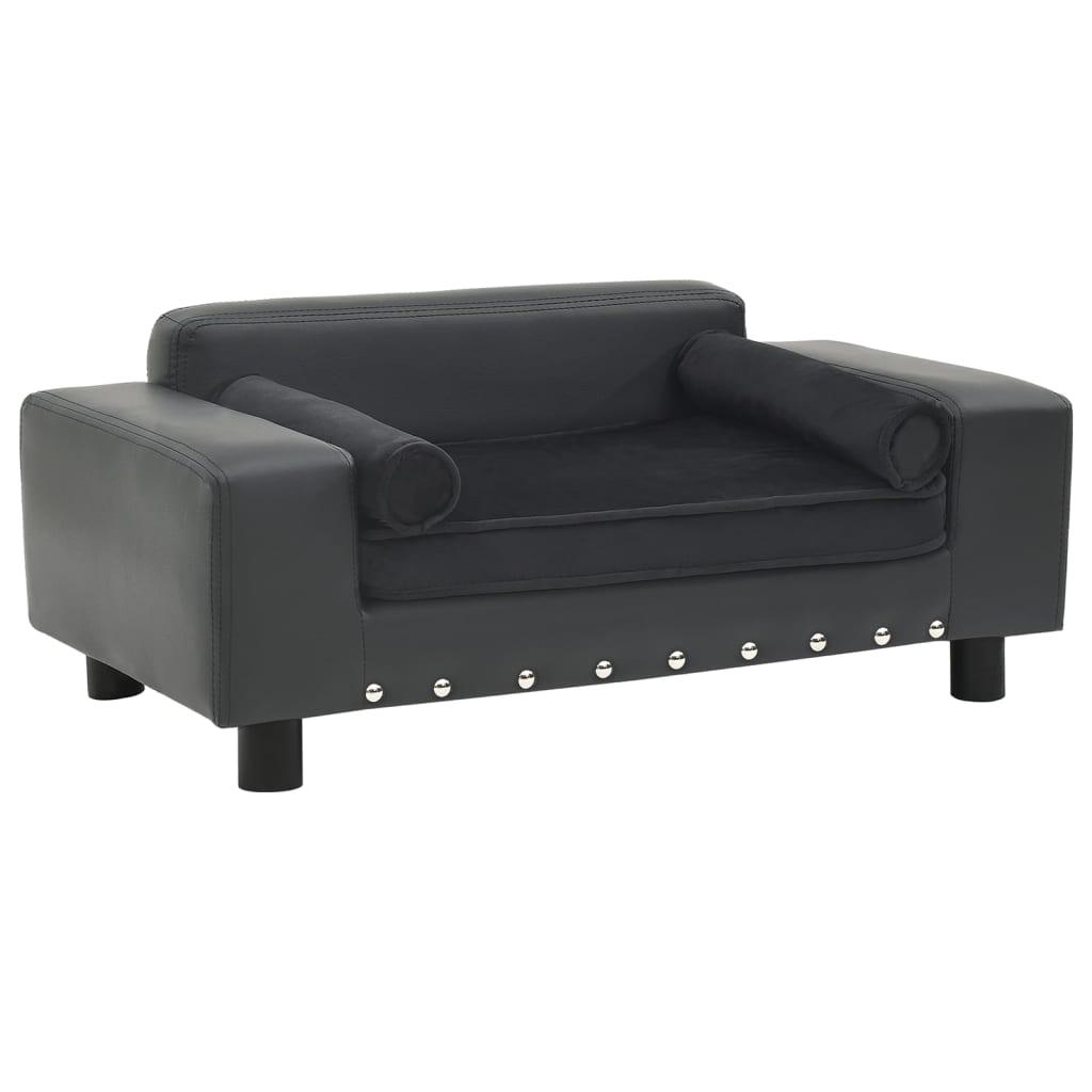 Hundesofa   Plys Kunstlæder Mørkegrå 8720286315309