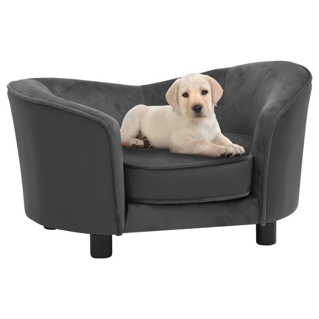 Hundesofa   Plys Kunstlæder Mørkegrå 8720286315309