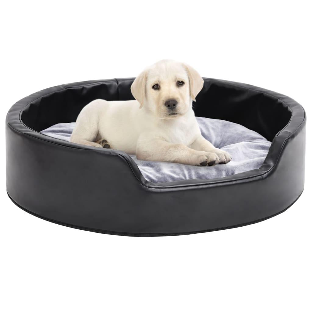 Hundekurv   Plys Kunstlæder Sort Grå 8720286430781