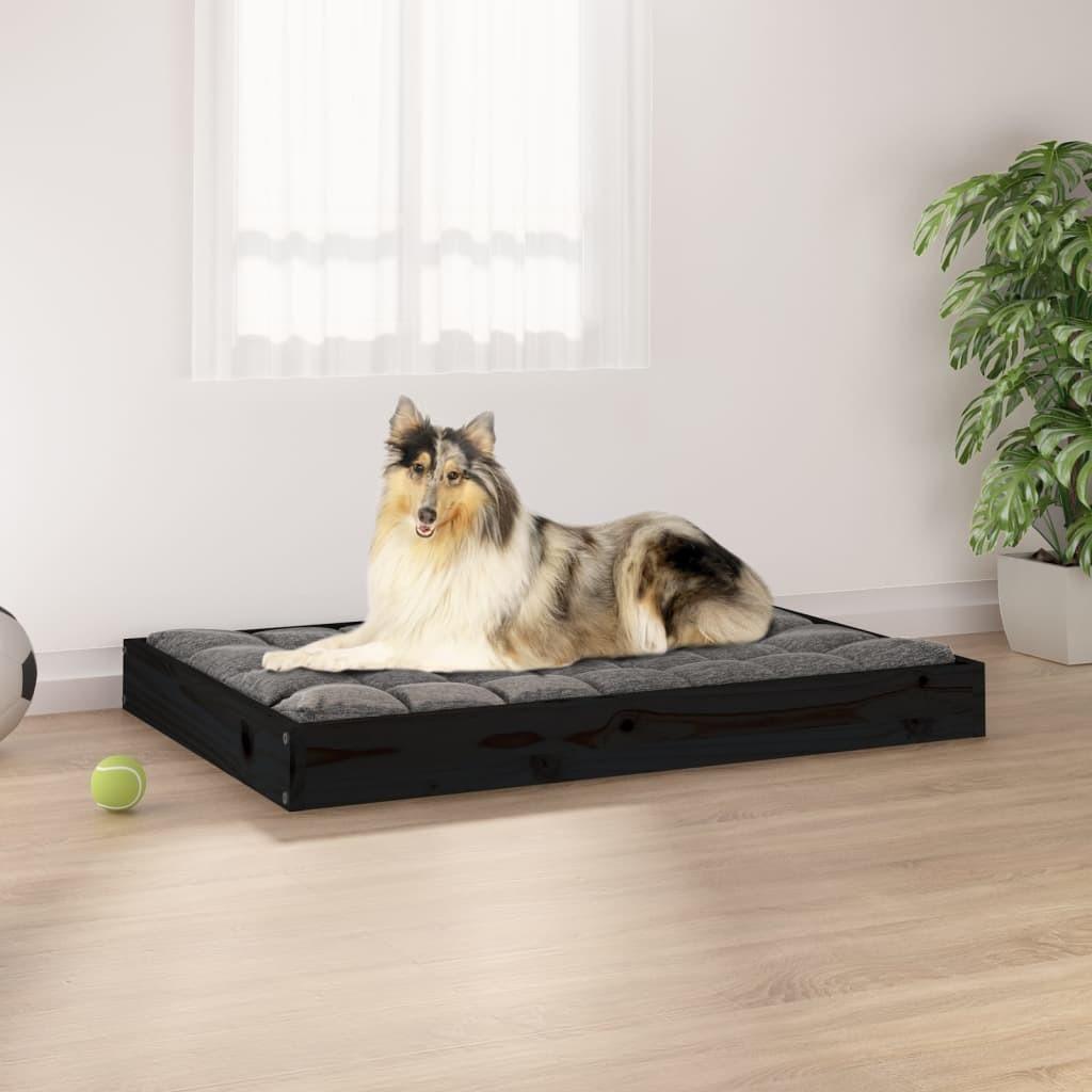 Hundeseng Massivt Fyrretræ Sort 8720287137535