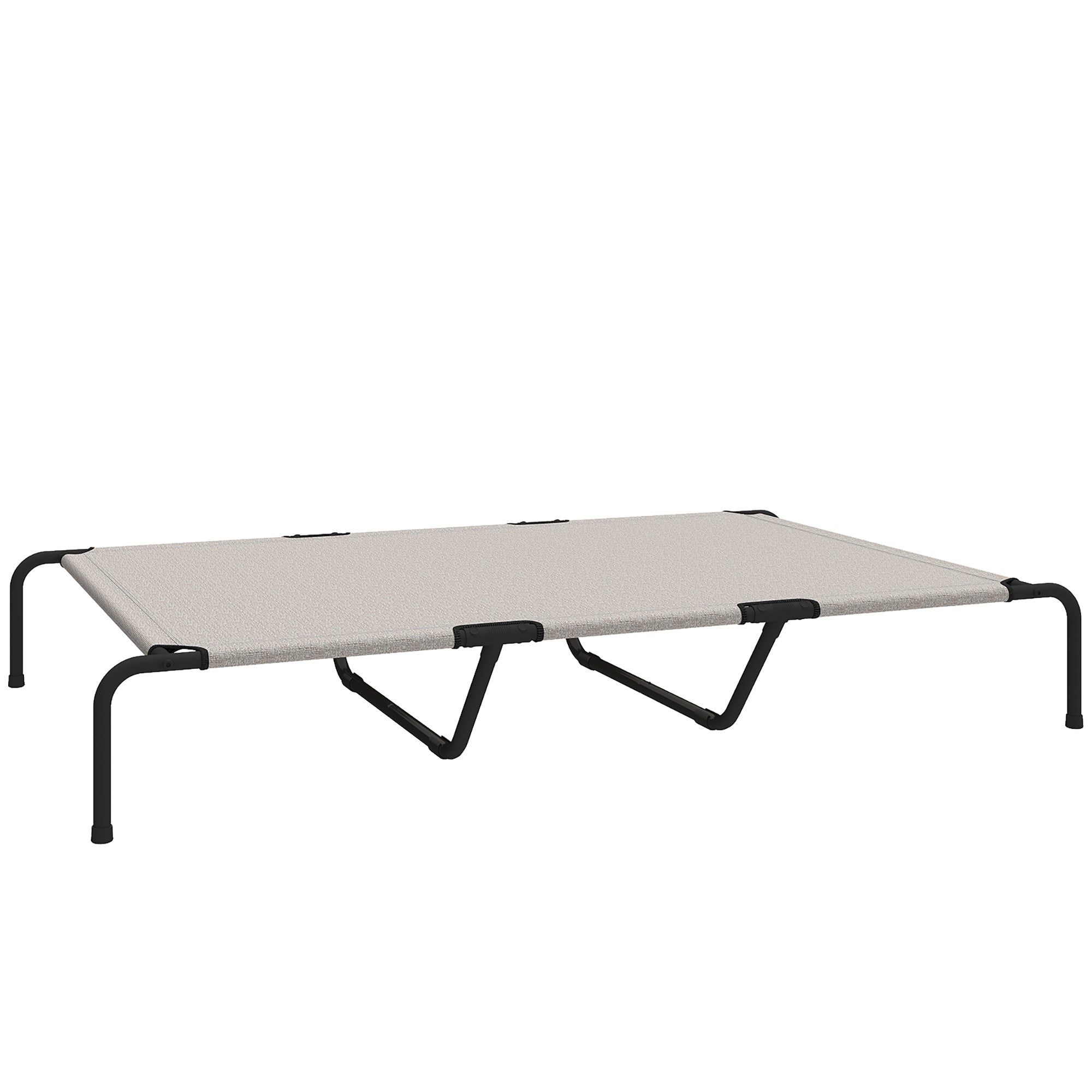 Udendørs Hundeseng Hævet Hundeseng Til Store Hunde Med Stålramme åndbart Netstof 152x94x23 Beige 4255923101174