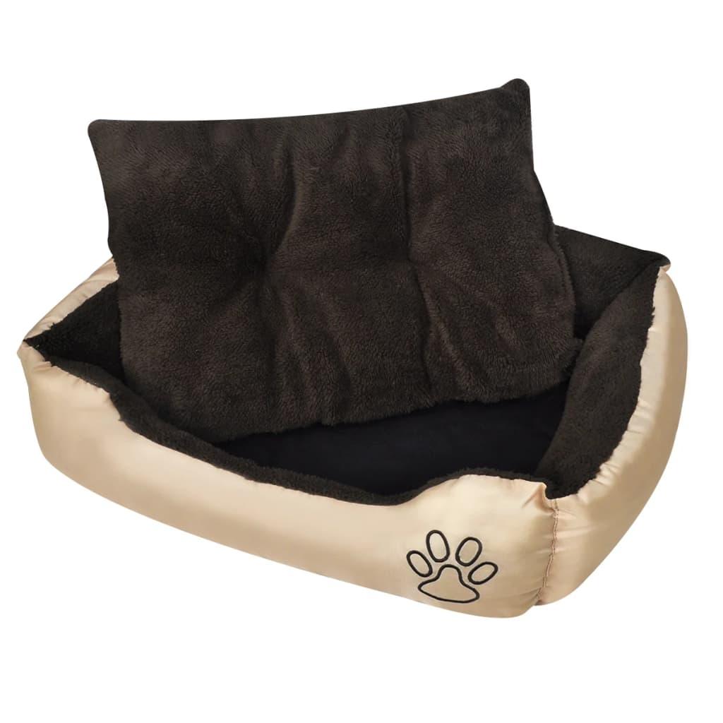 Varm Hundeseng Med Pude Beige Brun Vandafvisende 8718475905448
