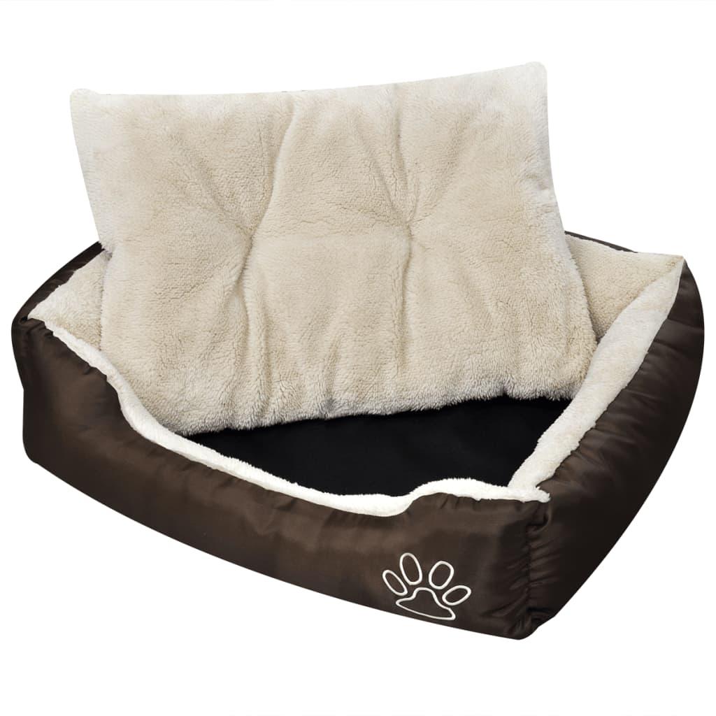 Varm Hundeseng Med Pude Brun Beige Vandafvisende 8718475905479