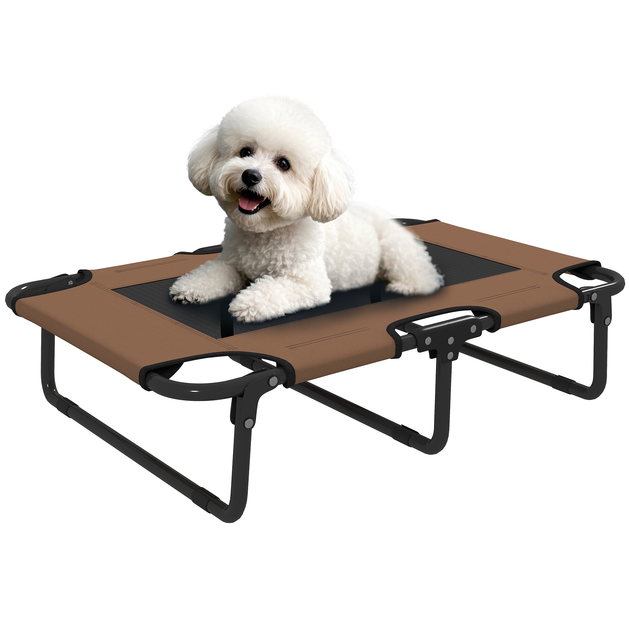 Hævet Foldbar Hundeseng Udendørs Hundeseng Med Netdesign Kaffe Oxford 4255826874663