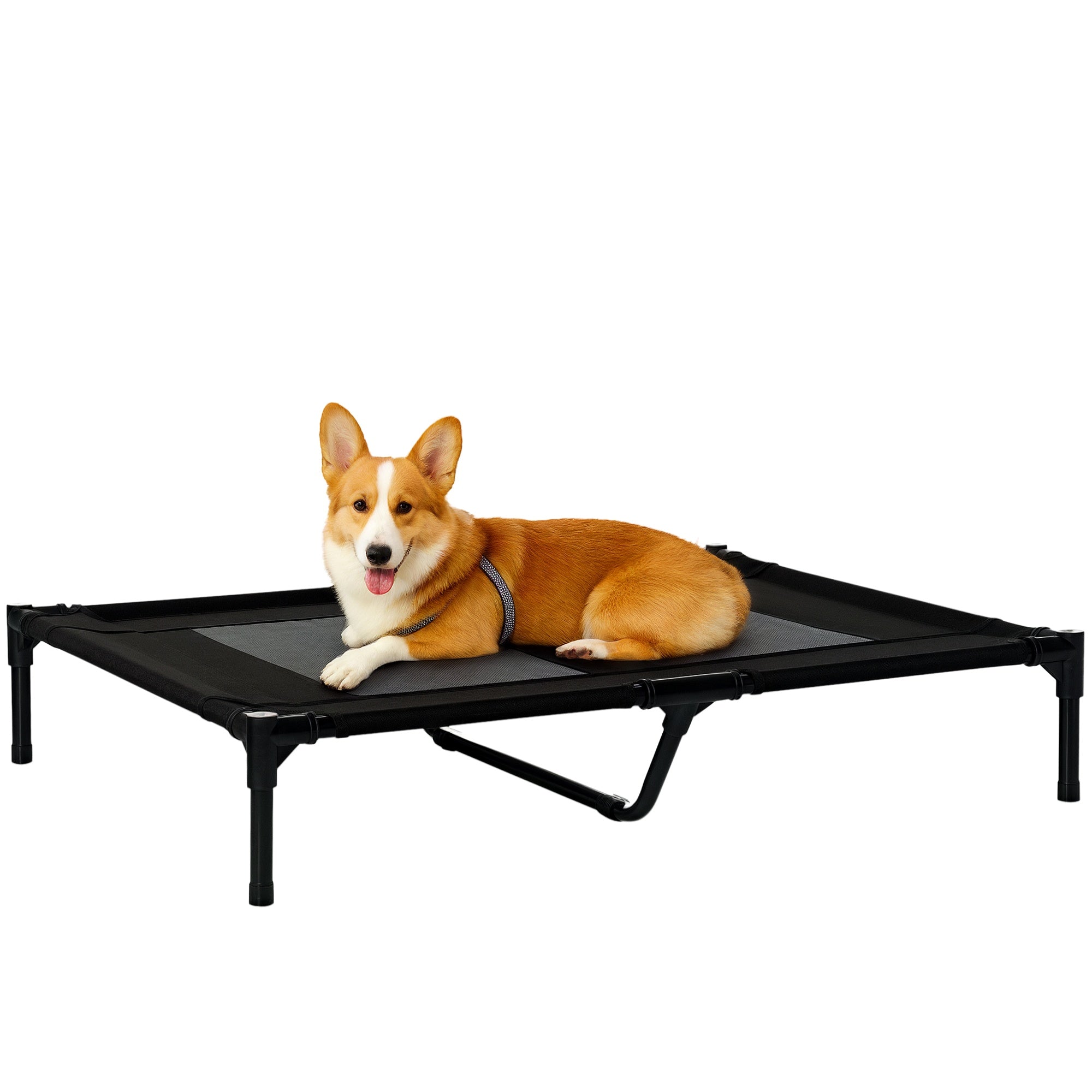 Hundeseng Udendørs Hundeseng Foldbar åndbar Sort 4255633537263